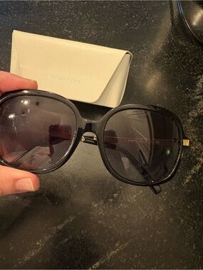 Michael Kors Women's Black Oversized Round Sunglasses